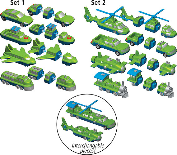 Magnetic Mix or Match Vehicles