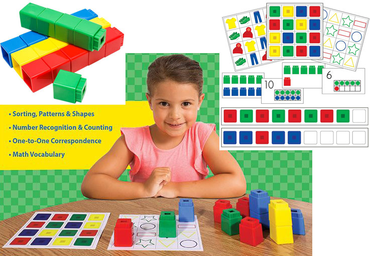 <font color=red>NEW!  </font> Jumbo Unifix® Pre-K Math Activity Kit