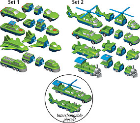 Magnetic Mix or Match Vehicles