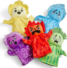 <font color=red>NEW!  </font> Feelings Family Hand Puppets