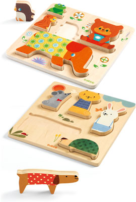 <font color=red>NEW!  </font> 5-Piece Chunky Wooden Puzzles